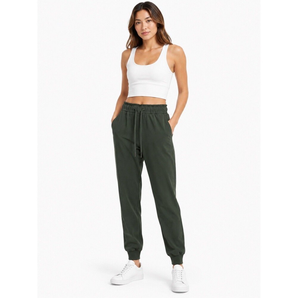Lululemon Stretch Luxtreme HR Pant 28" Olive Green Jogger Sz 6 Travel Athleisure